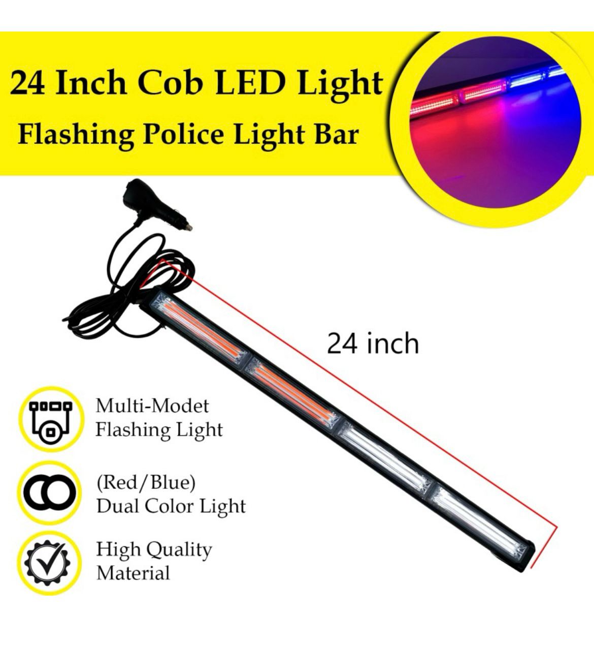 24” RED BLUE BAR LIGHT